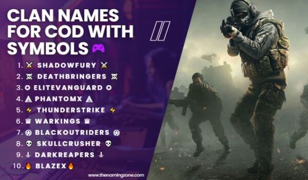 Clan names for cod with symbols