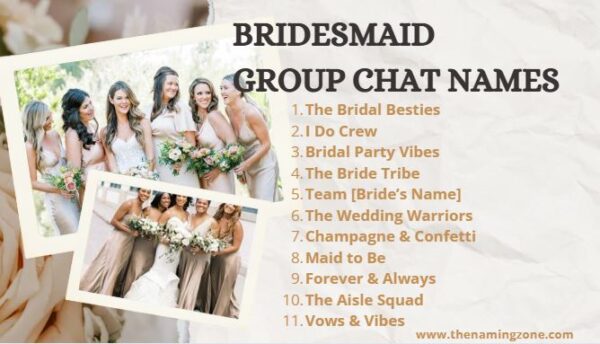 Best Bridesmaid Group Chat Names