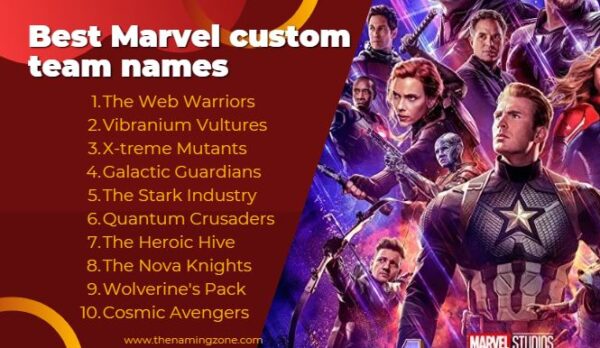 best captain marvel custom team names