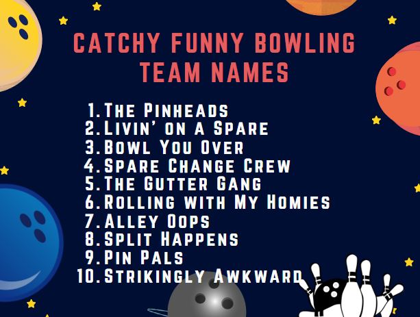 catchy funny bowling team names