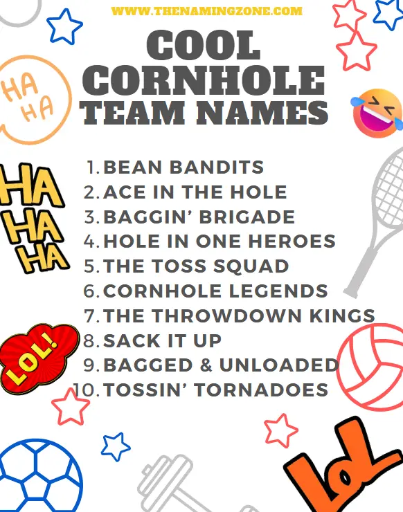 cool cornhole team names