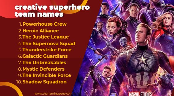 creative superhero team names