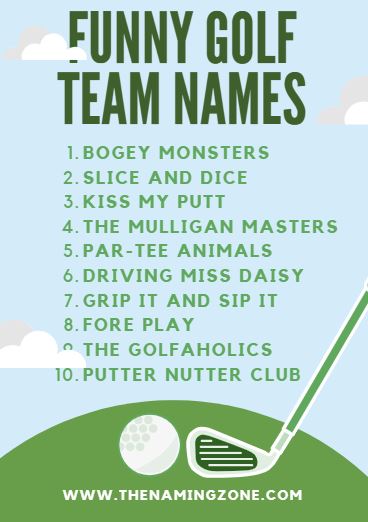 funny golf team names