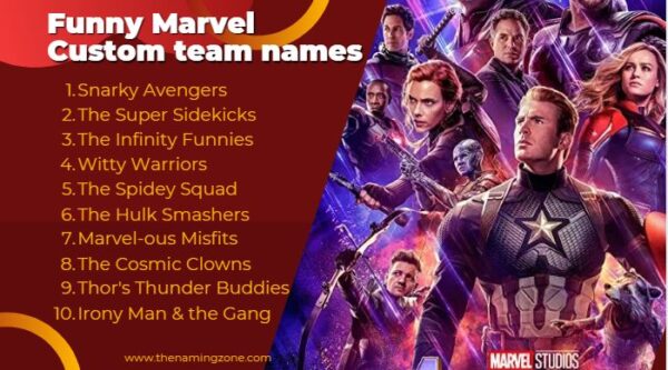 funny marvel team names