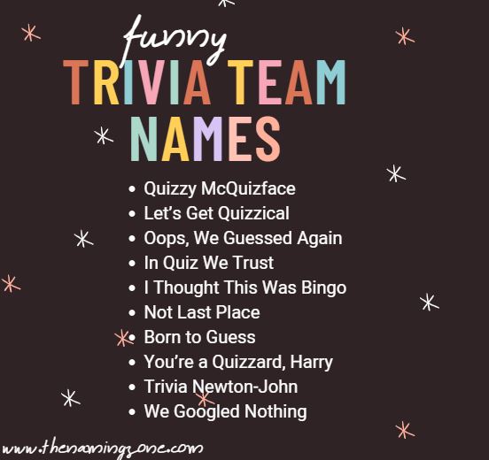 funny trivia team-names