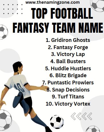 top 10 fantasy football team names