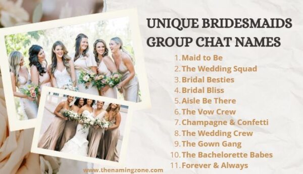 Unique Bridesmaids Group Chat Names