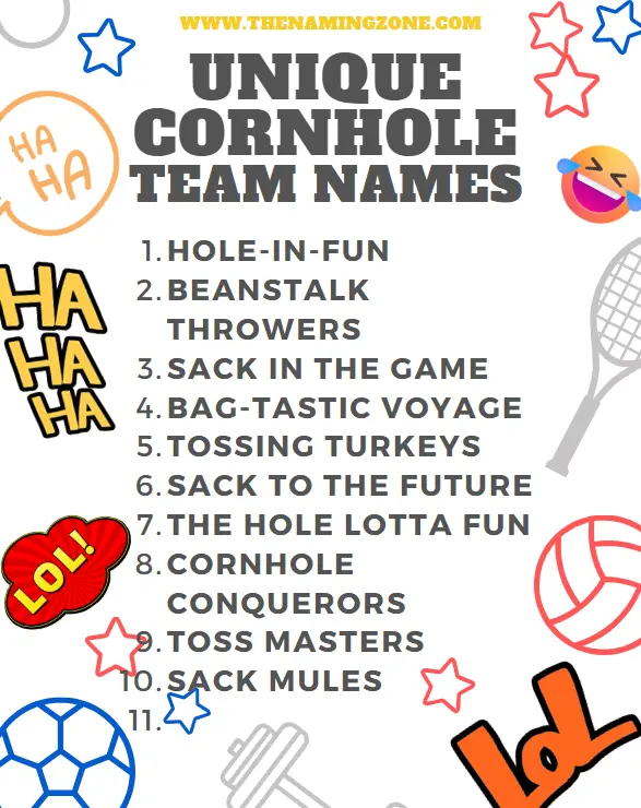 unique cornhole team names
