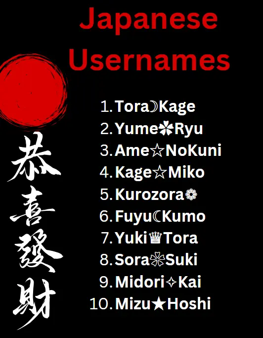 japanese usernames ideas