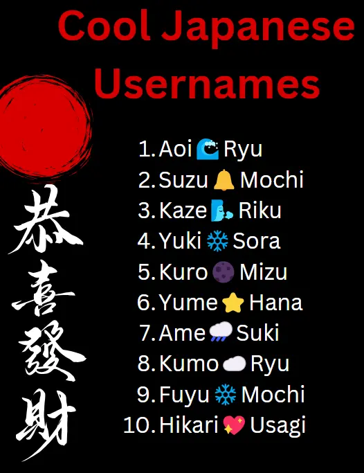 Cool Japanese Usernames