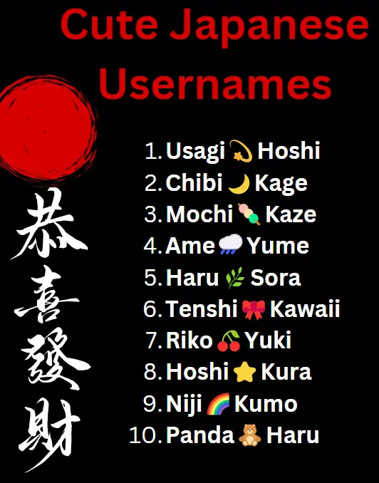 Cute Japanese usernames