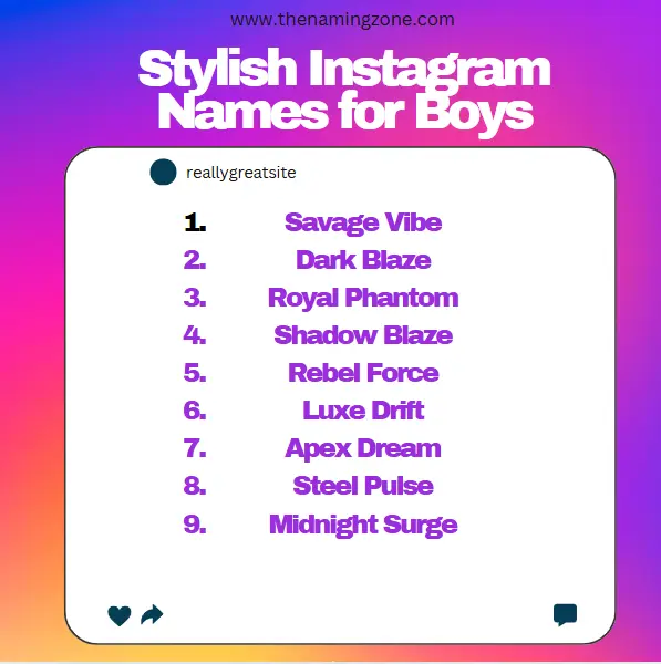 Stylish Instagram Names for Boys
