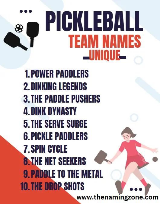 Unique Pickleball Team Names