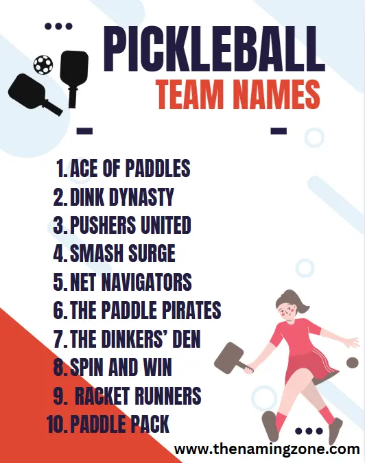 best pickleball team names